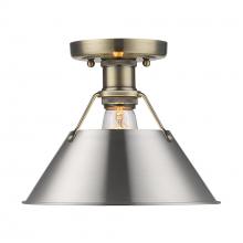  3306-FM AB-PW - Orwell 1-Light Flush Mount in Aged Brass with Pewter